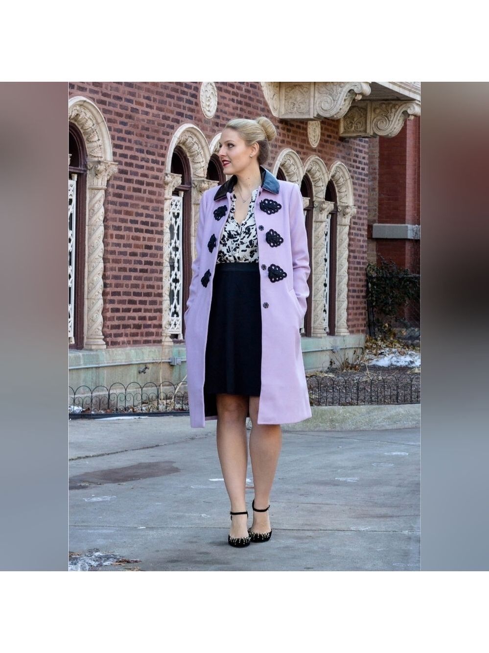 Asos Lavender Coat with Black Accents